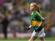 20 September 2015; Rhiannon Kenny, Garryhill NS, Bagenalstown, Carlow, representing Kerry, during the Cumann na mBunscol INTO Respect Exhibition Go Games 2015 at the GAA Football All-Ireland Senior Championship Final between Dublin and Kerry at Croke Park, Dublin. Picture credit: Stephen McCarthy / SPORTSFILE
