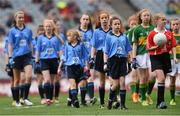 20 September 2015; Niamh Bellew, Holy Trinity PS, Monagh Road, Belfast, Antrim, representing Dublin, during the Cumann na mBunscol INTO Respect Exhibition Go Games 2015 at the GAA Football All-Ireland Senior Championship Final between Dublin and Kerry at Croke Park, Dublin. Picture credit: Stephen McCarthy / SPORTSFILE