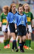 20 September 2015; Niamh Bellew, Holy Trinity PS, Monagh Road, Belfast, Antrim, representing Dublin, during the Cumann na mBunscol INTO Respect Exhibition Go Games 2015 at the GAA Football All-Ireland Senior Championship Final between Dublin and Kerry at Croke Park, Dublin. Picture credit: Stephen McCarthy / SPORTSFILE