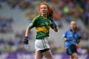 20 September 2015; Sinéad Clancy, Knockanean NS, Ennis, Clare, representing Kerry, representing Kerry, during the Cumann na mBunscol INTO Respect Exhibition Go Games 2015 at the GAA Football All-Ireland Senior Championship Final between Dublin and Kerry at Croke Park, Dublin. Picture credit: Stephen McCarthy / SPORTSFILE