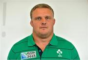 21 September 2015; Ireland's Nathan White poses for a portrait after a press conference. Ireland Rugby Press Conference, 2015 Rugby World Cup, St George's Park, Burton-upon-Trent, England. Picture credit: Brendan Moran / SPORTSFILE