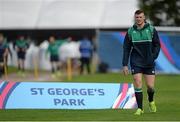 21 September 2015; Ireland's Robbie Henshaw arrives for squad training. Ireland Rugby Squad Training, 2015 Rugby World Cup, St George's Park, Burton-upon-Trent, England. Picture credit: Brendan Moran / SPORTSFILE