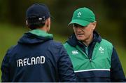 21 September 2015; Ireland head coach Joe Schmidt, right, with assistant coach Les Kiss during squad training. Ireland Rugby Squad Training, 2015 Rugby World Cup, St George's Park, Burton-upon-Trent, England. Picture credit: Brendan Moran / SPORTSFILE