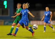 21 September 2015; Tuija Hyyrynen, Finland, in action against Aine O'Gorman, Republic of Ireland. UEFA Women's EURO 2017 Qualifier Group 2, Republic of Ireland v Finland. Tallaght Stadium, Tallaght, Co. Dublin. Picture credit: Seb Daly / SPORTSFILE