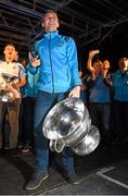 21 September 2015; Dublin's Alan Brogan on stage during the team homecoming. O'Connell St, Dublin. Photo by Sportsfile