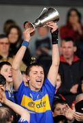13 April 2009; Thurles CBS captain James Barry lifts the Croke cup. All-Ireland Colleges Senior A Hurling Final, Good Counsel College, New Ross, Co. Wexford v Thurles CBS, Thurles, Co. Tipperary. Semple Stadium, Thurles, Co. Tipperary. Picture credit: Brendan Moran / SPORTSFILE