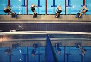 16 April 2009; Competitors take their marks for the Women's 50m Breaststroke Semi - Heat 1 during the Irish Long Course National Swimming Championships. NAC, Dublin. Picture credit: Brian Lawless / SPORTSFILE