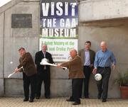 14 April 2009; At the announcement of the GAA Museum’s Legends Tour Series are, from left, Michael 'Babs' Keating, Larry Tompkins, Cyril Farrell, Colm O’Rourke and Brian Mullins, who along with a number of other heroes of the game past and present, will each host one off tours of Croke Park as part of a unique series. Brian Mullins will host the next tour on April 24th and the tours will continue throughout the summer. Picture credit: Pat Murphy / SPORTSFILE  *** Local Caption ***