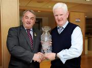 14 April 2009; GAA President Nickey Brennan makes a presentation to Jim O'Sullivan of the Irish Examiner. Croke Park, Dublin. Picture credit: Ray McManus / SPORTSFILE