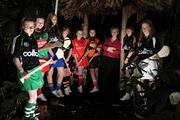 15 April 2009; President of the Camogie association Joan O'Flynn with, from left, Leona McCarthy, Limerick, Mairead Charlton, Mayo, Lottie Cullen, Chelsea Power, Emma Kavanagh, Cork, Sionadhna Woods, Armagh, Shona McGrory, Donegal, and Niamh Egan, Kildare, at the launch of the Coillte Development Squads for 2009. Dublin. Picture credit: Pat Murphy / SPORTSFILE