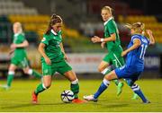 21 September 2015; Katie McCabe, Republic of Ireland, in action against Anna Westerlund, Finland. UEFA Women's EURO 2017 Qualifier Group 2, Republic of Ireland v Finland. Tallaght Stadium, Tallaght, Co. Dublin. Picture credit: Seb Daly / SPORTSFILE