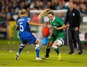 21 September 2015; Julie Russell, Republic of Ireland, in action against Emma Koivisto, Finland. UEFA Women's EURO 2017 Qualifier Group 2, Republic of Ireland v Finland. Tallaght Stadium, Tallaght, Co. Dublin. Picture credit: Seb Daly / SPORTSFILE