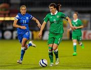 21 September 2015; Niamh Fahey, Republic of Ireland, in action against Nora Heroum, Finland. UEFA Women's EURO 2017 Qualifier Group 2, Republic of Ireland v Finland. Tallaght Stadium, Tallaght, Co. Dublin. Picture credit: Seb Daly / SPORTSFILE