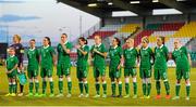 21 September 2015; Republic of Ireland players line up ahead of the match against Finland. UEFA Women's EURO 2017 Qualifier Group 2, Republic of Ireland v Finland. Tallaght Stadium, Tallaght, Co. Dublin. Picture credit: Seb Daly / SPORTSFILE