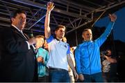 21 September 2015; Dublin's Bernard and Alan Brogan on stage during the team homecoming. O'Connell St, Dublin. Photo by Sportsfile