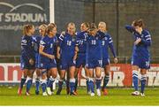 21 September 2015; Linda Sällström, Finland, celebrates with team mates after scoring her team's second goal. UEFA Women's EURO 2017 Qualifier Group 2, Republic of Ireland v Finland. Tallaght Stadium, Tallaght, Co. Dublin. Picture credit: Seb Daly / SPORTSFILE