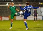 21 September 2015; Stephanie Roche, Republic of Ireland, in action against Anna Westerlund, Finland. UEFA Women's EURO 2017 Qualifier Group 2, Republic of Ireland v Finland. Tallaght Stadium, Tallaght, Co. Dublin. Picture credit: Seb Daly / SPORTSFILE
