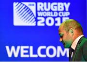 21 September 2015; Ireland's Rory Best makes his way up to receive his World Cup cap during the Ireland Squad Rugby World Cup Official Welcome Ceremony. Ireland Welcome Ceremony, 2015 Rugby World Cup, Burton Town Hall, Burton-upon-Trent, England. Picture credit: Brendan Moran / SPORTSFILE