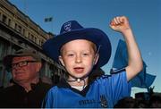 21 September 2015; Dublin supporter Eoin Gormley, age 6, from Irishtown, Dublin, during the team homecoming. O'Connell St, Dublin. Photo by Sportsfile