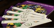 21 September 2015; A general view of event programs before the launch of the FAI's Strategic Development Plan for Women's Football. Tallaght Stadium, Tallaght, Co. Dublin. Picture credit: Seb Daly / SPORTSFILE