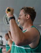 22 September 2015; Ireland's Jamie Heaslip in action during a gym session. 2015 Rugby World Cup, Ireland Rugby Squad Training. St George's Park, Burton-upon-Trent, England. Picture credit: Brendan Moran / SPORTSFILE