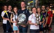 22 September 2015; Pictured at the launch of the inaugural EY Hockey League are, left to right, Andrew Ward, Peter Caruth, Katie Mullan, coach Jonny Caren, coach Arlene Boyles, Chloe Watkins, Alan Sothern and Matthew Bell. For the first time ever the EY Hockey League will see the best teams in Ireland competing against each other week in week out for 18 competitive rounds. The league will play home to many of Ireland’s current international stars as well as a wealth of aspiring talent and team stalwarts. Launch of The EY Hockey League. EY, Harcourt Centre, Harcourt St, Dublin 2. Picture credit: Cody Glenn / SPORTSFILE