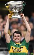 20 September 2015; Mark O’Connor, Kerry, lifts the Tom Markham Cup. Electric Ireland GAA Football All-Ireland Minor Championship Final, Kerry v Tipperary, Croke Park, Dublin. Picture credit: Stephen McCarthy / SPORTSFILE