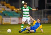 22 September 2015; Simon Madden, Shamrock Rovers, in action against Adam Hanlon, Bray Wanderers. SSE Airtricity League Premier Division, Shamrock Rovers v Bray Wanderers. Tallaght Stadium, Tallaght, Co. Dublin. Picture credit: Seb Daly / SPORTSFILE