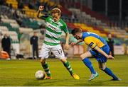 22 September 2015; Simon Madden, Shamrock Rovers, in action against Adam Hanlon, Bray Wanderers. SSE Airtricity League Premier Division, Shamrock Rovers v Bray Wanderers. Tallaght Stadium, Tallaght, Co. Dublin. Picture credit: Seb Daly / SPORTSFILE