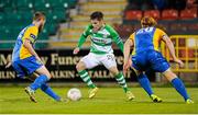 22 September 2015; Brandon Miele, Shamrock Rovers, in action against Ryan McEvoy, left, and Hugh Douglas, Bray Wanderers. SSE Airtricity League Premier Division, Shamrock Rovers v Bray Wanderers. Tallaght Stadium, Tallaght, Co. Dublin. Picture credit: Seb Daly / SPORTSFILE
