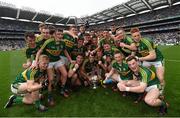 20 September 2015; Kerry players celebrate with the Tom Markham Cup following their victory. Electric Ireland GAA Football All-Ireland Minor Championship Final, Kerry v Tipperary, Croke Park, Dublin. Picture credit: Stephen McCarthy / SPORTSFILE