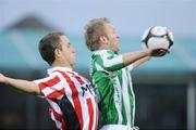 17 April 2009; John Flood, Bray Wanderers, in action against Mark McChrystal, Derry City. League of Ireland Premier Division, Bray Wanderers v Derry City, Carlisle Gounds, Bray, Co. Wicklow. Picture credit: Matt Browne / SPORTSFILE