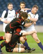 17 April 2009; Stephen Keogh, Leinster, in action against Ross Ford, left, and Scott Newlands, Edinburgh. Magners League, Edinburgh v Leinster, Murrayfield, Edinburgh, Scotland. Picture credit: Dave Gibson / SPORTSFILE