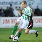 17 April 2009; Paul Byrne, Bray Wanderers, in action against Mark McChrystal, Derry City. League of Ireland Premier Division, Bray Wanderers v Derry City, Carlisle Gounds, Bray, Co. Wicklow. Picture credit: Matt Browne / SPORTSFILE