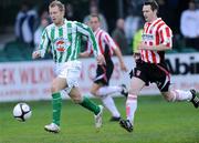 17 April 2009; John Flood, Bray Wanderers, in action against Barry Molloy, Derry City. League of Ireland Premier Division, Bray Wanderers v Derry City, Carlisle Gounds, Bray, Co. Wicklow. Picture credit: Matt Browne / SPORTSFILE