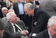 17 April 2009; Cork County Board Secretary Frank Murphy, right, in conversation with former GAA President Paddy McFlynn before the start of the 2009 GAA Annual Congress. Rochestown Park Hotel, Cork. Picture credit: Ray McManus / SPORTSFILE