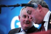 17 April 2009; GAA President elect Christy Cooney, left, in conversation with GAA President Nickey Brennan during the 2009 GAA Annual Congress. Rochestown Park Hotel, Cork. Picture credit: Ray McManus / SPORTSFILE