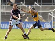 19 April 2009; Kevin Hayes, Galway, in action against Patrick Donnellan, Clare. Allianz GAA National Hurling League, Division 1, Round 7, Clare v Galway, Cusack Park, Ennis, Co. Clare. Picture credit: Ray Ryan / SPORTSFILE