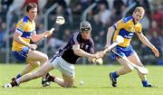 19 April 2009; Eoin Lynch, Galway, in action against Diarmuid McMahon and Gary O'Connell, Clare. Allianz GAA National Hurling League, Division 1, Round 7, Clare v Galway, Cusack Park, Ennis, Co. Clare. Picture credit: Ray Ryan / SPORTSFILE