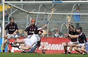 19 April 2009; Galway goalkeeper James Skehill makes a great save towards the end of the game. Allianz GAA National Hurling League Division 1, Round 7, Clare v Galway, Cusack Park, Ennis, Co. Clare. Picture credit: Ray Ryan / SPORTSFILE