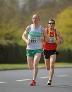 19 April 2009; Mick Traynor, Raheny Shamrock, leading Davey Byrne, Tallaght AC, in action during the Master's Men's race at the Woodie’s DIY/AAI Road Relay Championships. Raheny, Dublin. Picture credit: Stephen McCarthy / SPORTSFILE