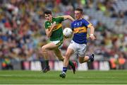 20 September 2015; Tommy Nolan, Tipperary, in action against Mark O’Connor, Kerry. Electric Ireland GAA Football All-Ireland Minor Championship Final, Kerry v Tipperary, Croke Park, Dublin. Picture credit: Stephen McCarthy / SPORTSFILE