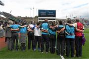 20 September 2015; Tipperary management and backroom staff during a minutes silence for the late Eddie Connolly, Tipperary, Eoin Farrell, Down, James Miskelly, Down, and Ray Noone, Dublin. Electric Ireland GAA Football All-Ireland Minor Championship Final, Kerry v Tipperary, Croke Park, Dublin. Picture credit: Stephen McCarthy / SPORTSFILE