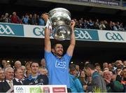 20 September 2015; Cian O'Sullivan, Dublin, lifts the Sam Maguire cup after the game. GAA Football All-Ireland Senior Championship Final, Dublin v Kerry, Croke Park, Dublin. Picture credit: Ray McManus / SPORTSFILE