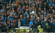 20 September 2015; Kevin McManamon, Dublin, lifts the Sam Maguire after the game. GAA Football All-Ireland Senior Championship Final, Dublin v Kerry, Croke Park, Dublin. Picture credit: Brendan Moran / SPORTSFILE