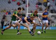 20 September 2015; Brian McGrath, Tipperary, in action against Tom O'Sullivan, left, and Brandon Barrett, Kerry. Electric Ireland GAA Football All-Ireland Minor Championship Final, Kerry v Tipperary, Croke Park, Dublin. Picture credit: Ray McManus / SPORTSFILE