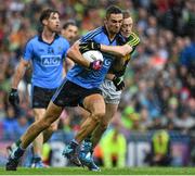 20 September 2015; James McCarthy, Dublin, is tackled by Colm Cooper, Kerry. GAA Football All-Ireland Senior Championship Final, Dublin v Kerry, Croke Park, Dublin. Picture credit: Ramsey Cardy / SPORTSFILE