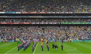 20 September 2015; A view of the pre-match parade. GAA Football All-Ireland Senior Championship Final, Dublin v Kerry, Croke Park, Dublin. Picture credit: Ramsey Cardy / SPORTSFILE