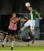 25 September 2015; John Dunleavy, Cork City, in action against Barry McNamee, Derry City. SSE Airtricity League Premier Division, Cork City v Derry City, Turners Cross, Cork. Picture credit: Eoin Noonan / SPORTSFILE