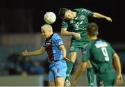 25 September 2015; Sean Brennan, Drogheda United, inaction against Eoin Wearen, Bohemians. SSE Airtricity League Premier Division, Drogheda United v Bohemians, United Park, Drogheda, Co. Louth. Photo by Sportsfile